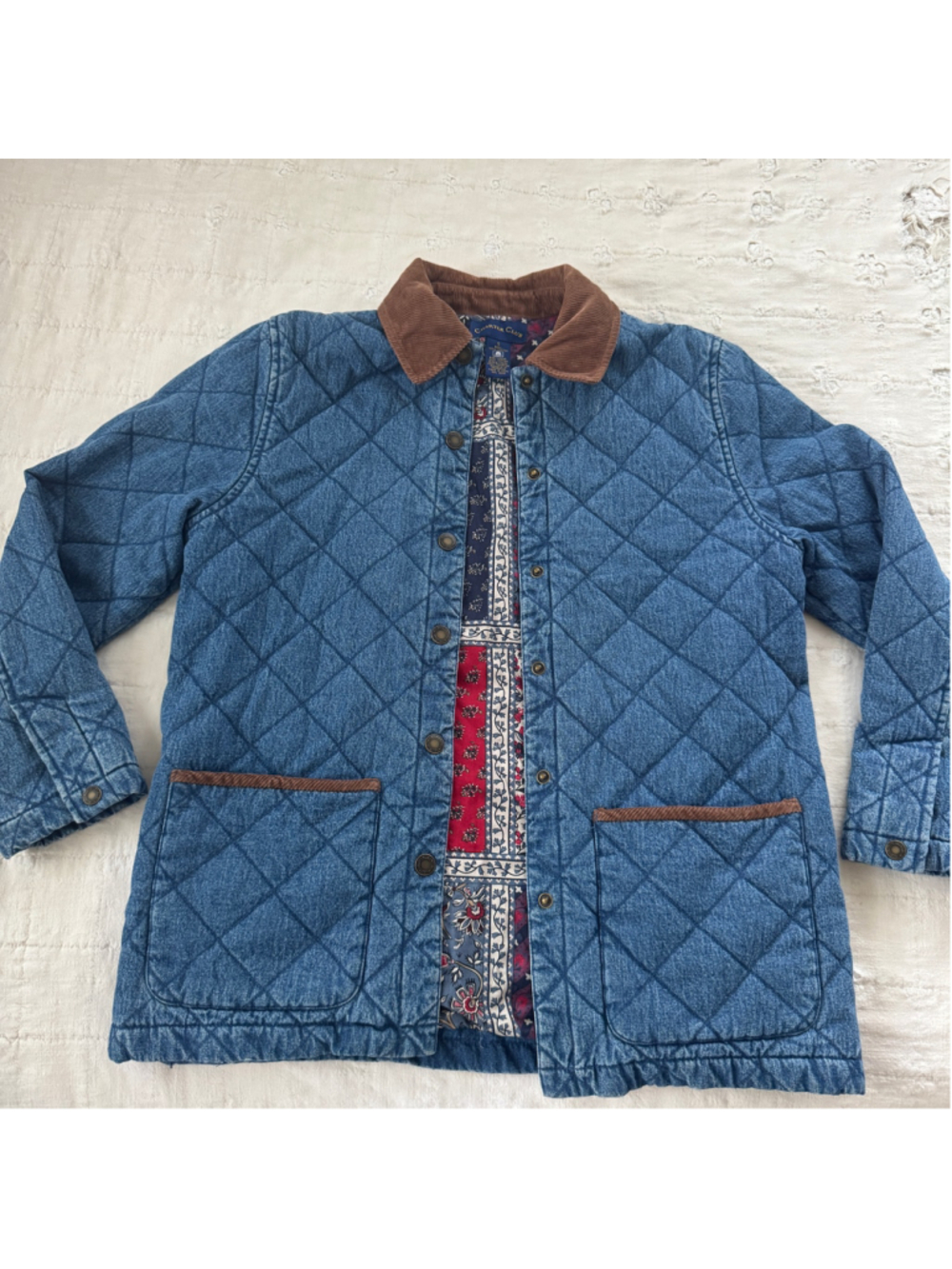 Charter Club Denim Farm House Quilted Jacket • Size: S